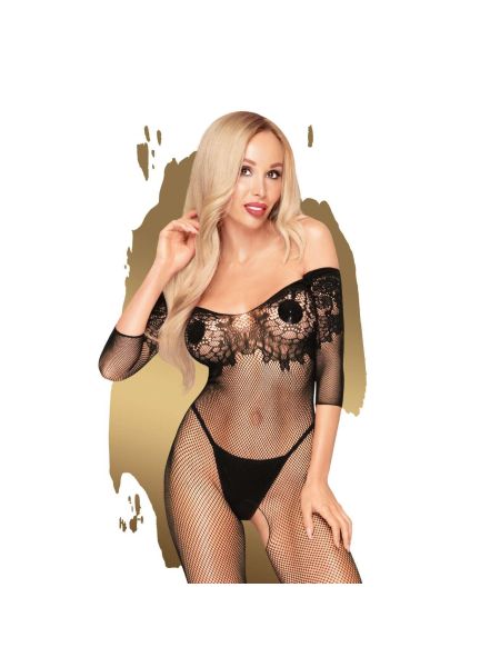 Erotyczna siatka bodystocking otwarte w kroku XL