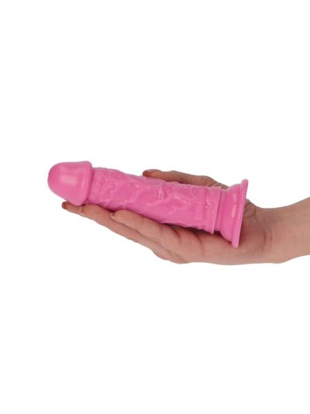 Realistyczne żylaste różowe dildo z przyssawką 13,5 cm - 8