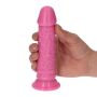 Realistyczne żylaste różowe dildo z przyssawką 13,5 cm - 4