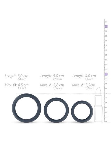 Zestaw 3 pierścienie silikonowe na penisa jądra - 4