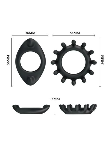 Zestaw 2x pierścień erekcyjny na penisa jądra sex - 5