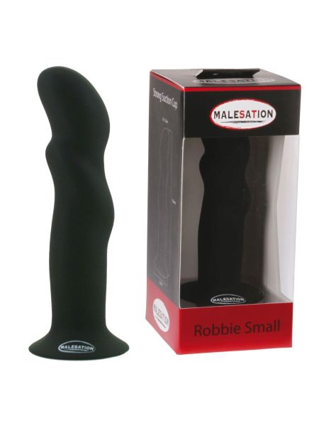 Dildo silikonowe gładkie czarne przyssawką 13,6 cm