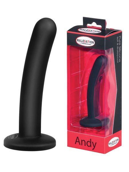 Czarne silikonowe gładkie dildo penis z przyssawką 12 cm