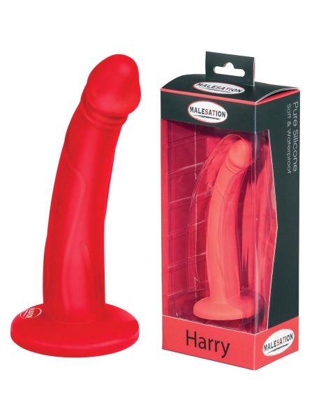 Sylikonowe czerwone ogniste dildo z przyssawką 14,5 cm