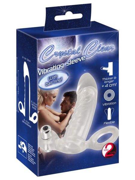 Crystal Clear Vibrating Sleeve - 2