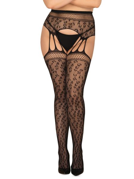 Pończochy garter stockings Obsessive S817 XL/XXL