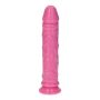 Gumowy różowy penis z żyłami i z przyssawką 18 cm - 5