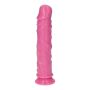Gumowy różowy penis z żyłami i z przyssawką 18 cm - 6