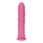 Gumowy różowy penis z żyłami i z przyssawką 18 cm - 7