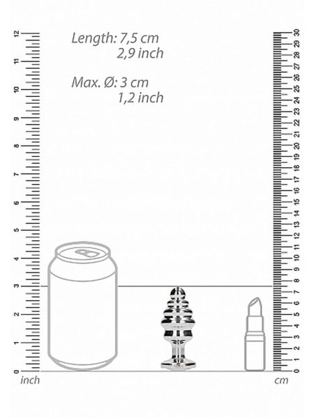 Korek analny metalowy stalowy ozdobny kryształ 7cm - 3