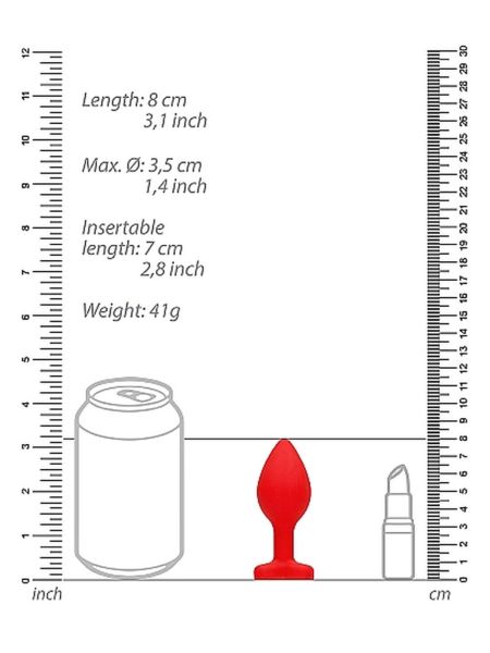 Ozdobny korek analny zatyczka do pupy serce 8cm - 3