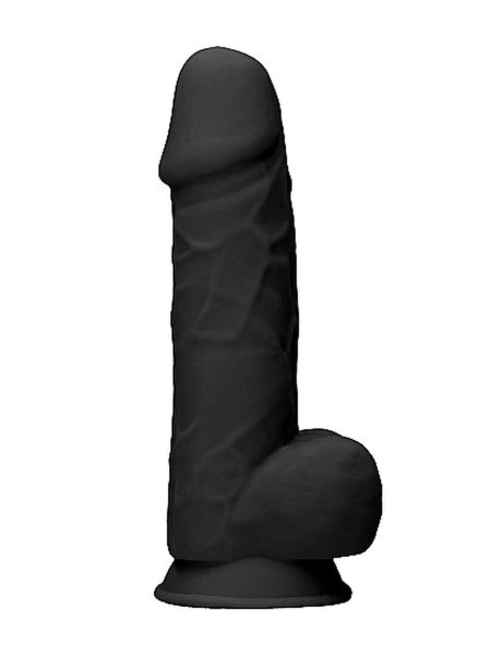 Silicone Dildo With Balls - 21,6 cm - Black - 3