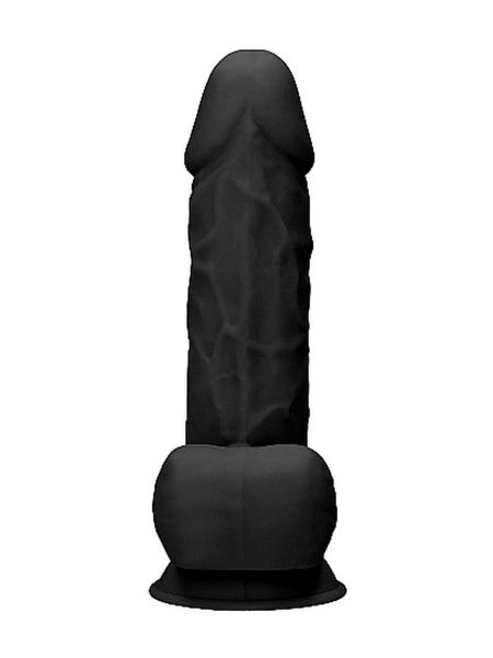 Silicone Dildo With Balls - 21,6 cm - Black - 4