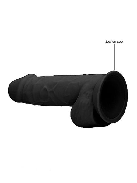 Silicone Dildo With Balls - 21,6 cm - Black - 5