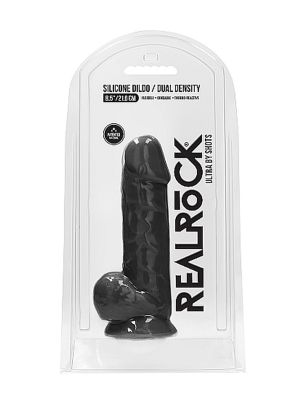 Silicone Dildo With Balls - 21,6 cm - Black - image 2