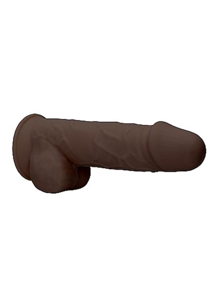 Silicone Dildo With Balls - 21,6 cm - Brown - 6