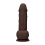 Silicone Dildo With Balls - 21,6 cm - Brown - 5