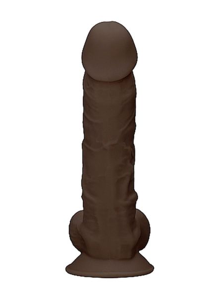 Silicone Dildo With Balls - 22,8 cm - Brown - 5