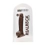 Silicone Dildo With Balls - 22,8 cm - Brown - 3