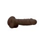 Silicone Dildo With Balls - 22,8 cm - Brown - 8