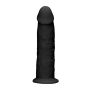 Czarne zagięte silikonowe dildo mocna przyssawka 15 cm - 6