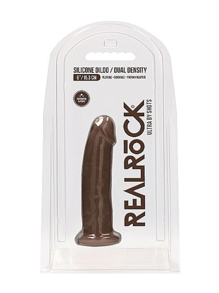 Silicone Dildo Without Balls - 15,3 cm - Brown - 2