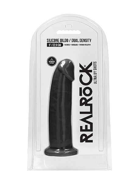 Silicone Dildo Without Balls - 22,8 cm - Black - 2