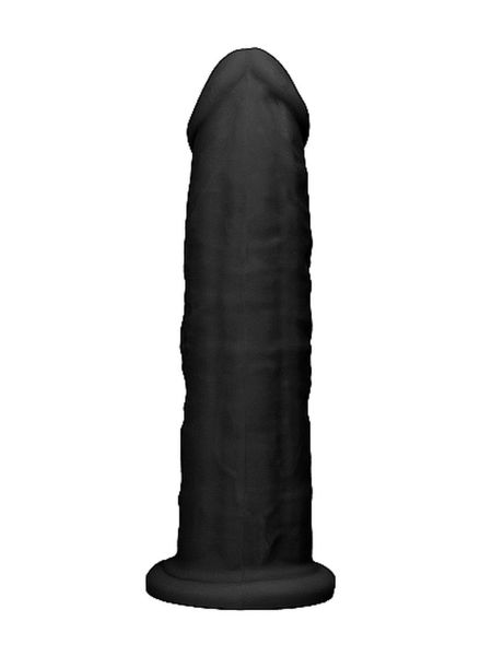 Silicone Dildo Without Balls - 22,8 cm - Black - 4