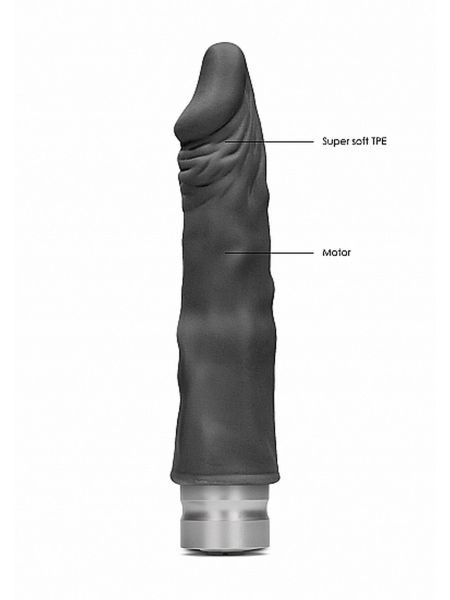 7" / 17 cm Realistic Vibrating Dildo - Black - 3