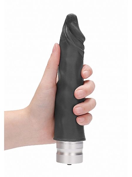 7" / 17 cm Realistic Vibrating Dildo - Black - 6