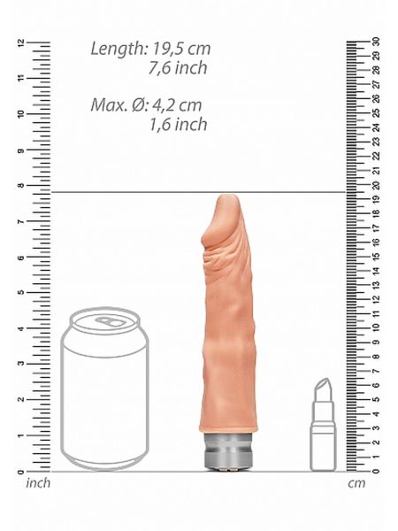 7" / 17 cm Realistic Vibrating Dildo - Flesh - 5