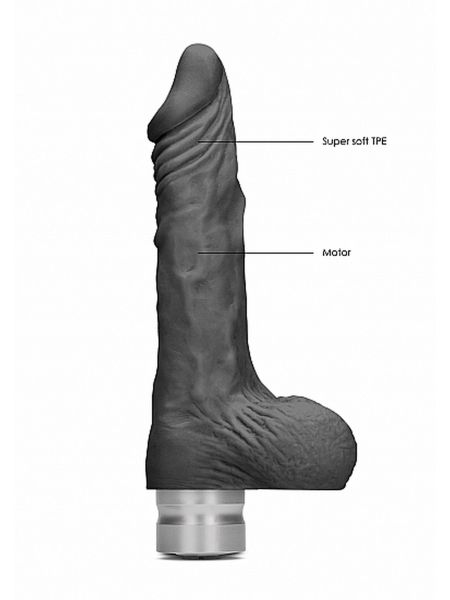 7" / 17 cm Realistic Vibrating Dildo With Balls - Black - 3