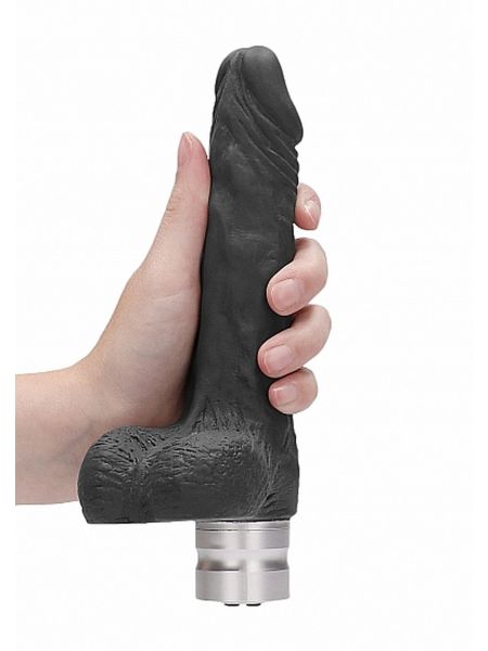 7" / 17 cm Realistic Vibrating Dildo With Balls - Black - 6