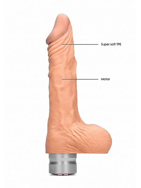 7" / 17 cm Realistic Vibrating Dildo With Balls - Flesh - 3