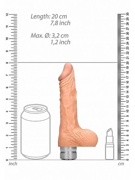 7" / 17 cm Realistic Vibrating Dildo With Balls - Flesh - 5