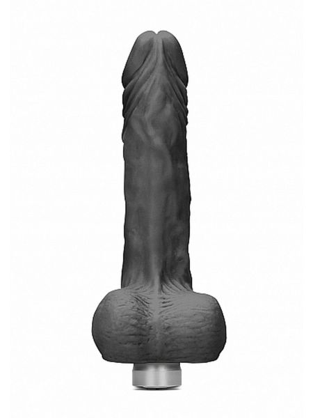 9" / 23 cm Realistic Vibrating Dildo With Balls - Black - 4