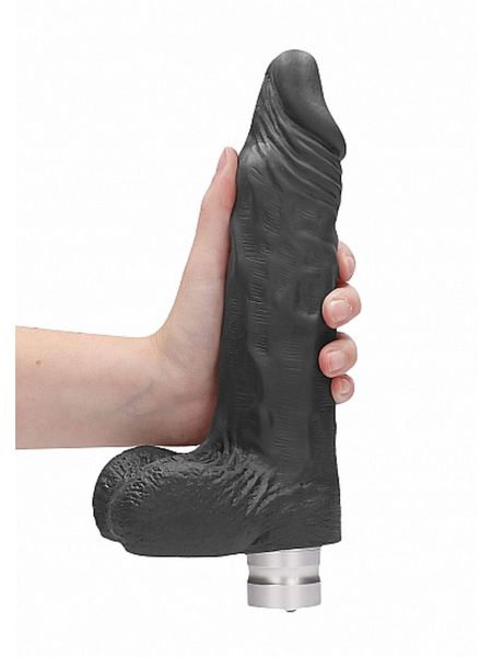 9" / 23 cm Realistic Vibrating Dildo With Balls - Black - 6