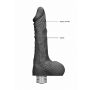 9" / 23 cm Realistic Vibrating Dildo With Balls - Black - 4