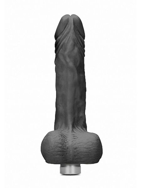 10" / 25 cm Realistic Vibrating Dildo With Balls - Black - 4