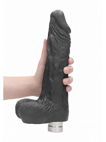 10" / 25 cm Realistic Vibrating Dildo With Balls - Black - 6