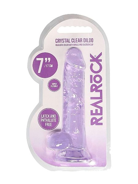 Realistyczne dildo z przyssawką penis żylasty 19cm - 2