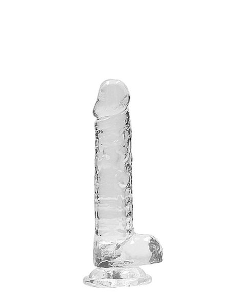 Dildo przezroczyste gumowe z prostym trzonem 19cm - 4