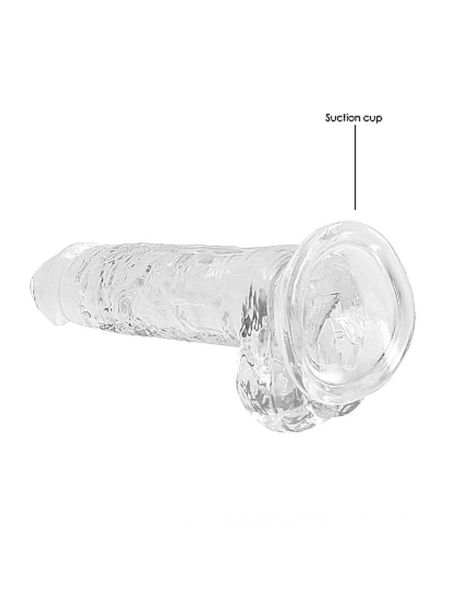 Dildo przezroczyste gumowe z prostym trzonem 19cm - 5