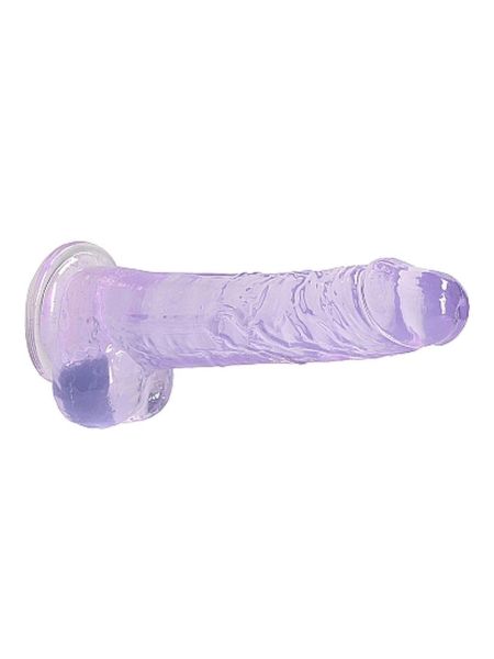 Dildo duże fioletowe z przyssawką i jądrami 21cm - 6