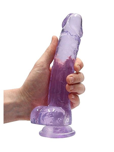 Dildo duże fioletowe z przyssawką i jądrami 21cm - 7