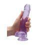 Dildo duże fioletowe z przyssawką i jądrami 21cm - 8