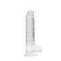 Gumowe przezroczyste dildo z prostym trzonem 21 cm - 5