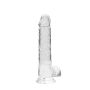 Gumowe przezroczyste dildo z prostym trzonem 21 cm - 2