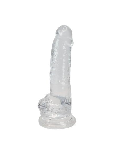 Duże przezroczyste silikonowe żylaste dildo  20,6 cm