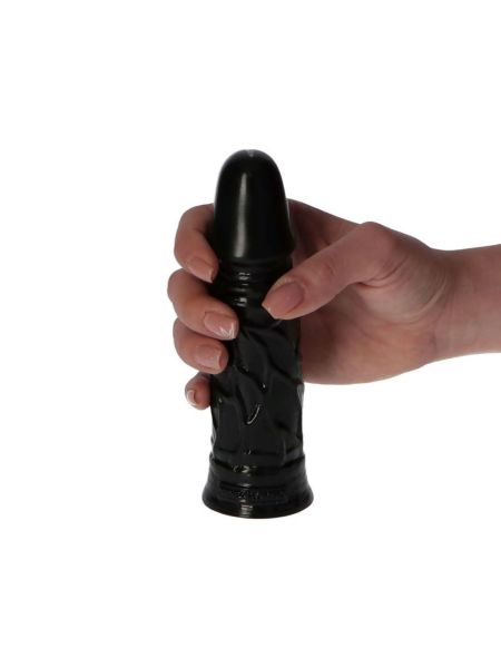 Dildo małe czarne gumowe żylaste z przyssawką 13cm - 2